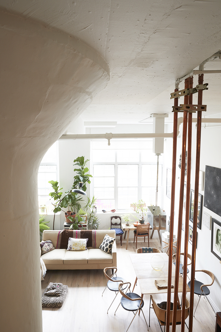 looking down into the loft