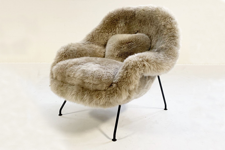 shearling womb chair