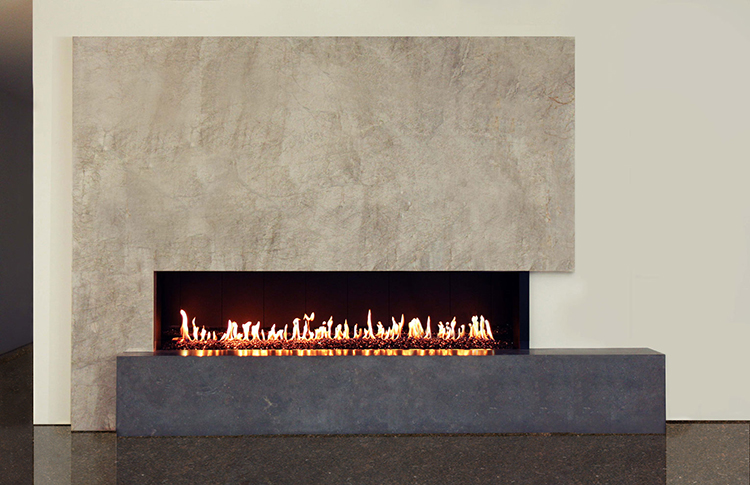 modern fireplace